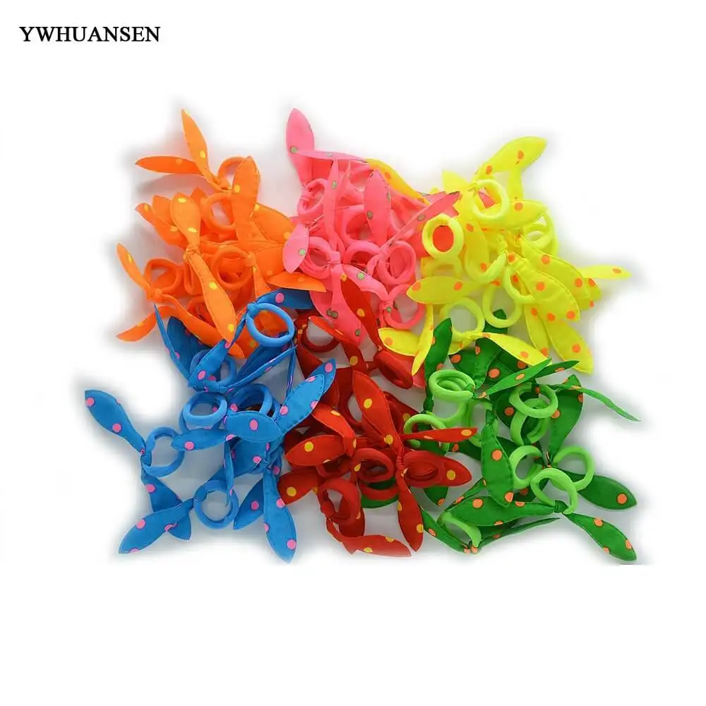 YWHUANSEN Scrunchy oreja de conejo bebé – banda elástica cabello - imagen 4