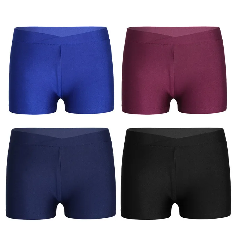 IEFiEL-pantalones cortos con cintura frontal en V para niños y niñas, Shorts para Yoga, deportes, entrenamiento, gimnasio, baile gimnástico - imagen 2