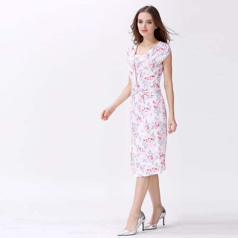 Ropa de maternidad con estampado Floral para mujeres embarazadas, vestidos de lactancia sin mangas - imagen 4