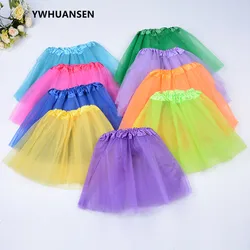 YWHUANSEN, vestidos de fiesta de tul de 3 capas para niña, falda tutú blanca de princesa para baile de niños, disfraz corto esponjoso de verano para niña