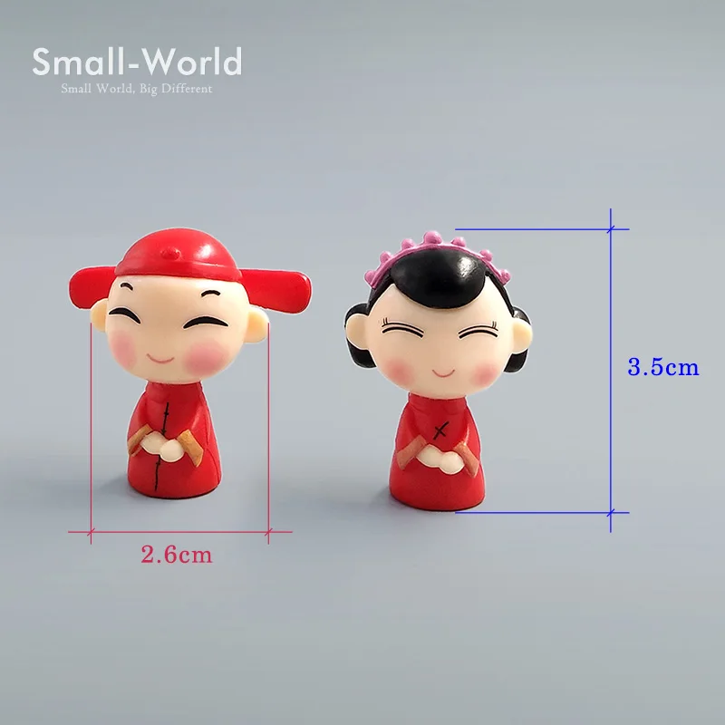 Figura en miniatura de amante de Chiese, muñeca de boda, bonsái, figuras de niño y niña, decoración de pasteles, adornos de estatua de personaje de jardín de hadas - imagen 3