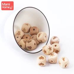 Cuentas de madera naturales para DIY cadena de chupete y pulsera de bebé