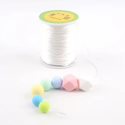 Mordeduras coloridas de 1mm y 80 metros, cuerda de seda satinada, cordón de nailon, accesorios para mordedores de bebé, collar de dentición, cuerda de Rattail, herramienta de bricolaje