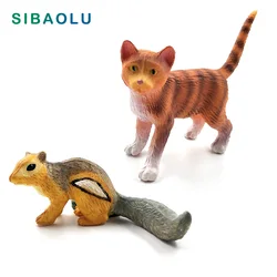 Figura de simulación de gato pequeño, figurita de ratón de ardilla, modelo de animal bonsái, decoración del hogar, accesorios de decoración de jardín de hadas en miniatura, Juguetes