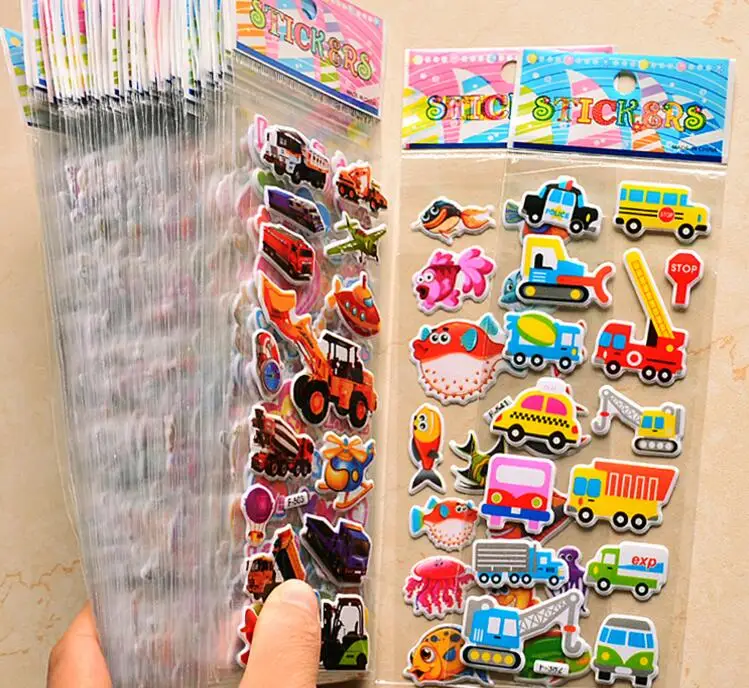 40 hojas de coches de dibujos animados, aviones, animales, princesa, pegatinas DIY, juguetes, álbum de recortes de PVC para niños, diario, cuaderno, decoración, regalos - imagen 2