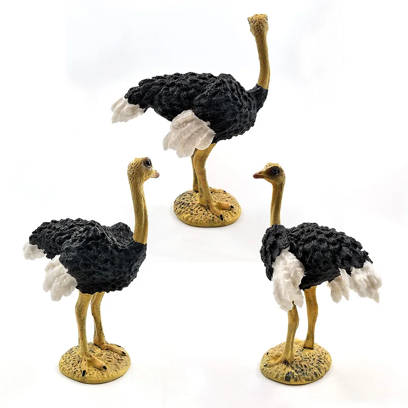 Simulación de pájaro de avestruz, modelo Animal, estatuilla para decoración del hogar, accesorios de decoración de jardín de hadas en miniatura, figura moderna, estatua, Juguetes - imagen 5
