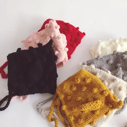 Gorro de punto con pompón para bebé recién nacido