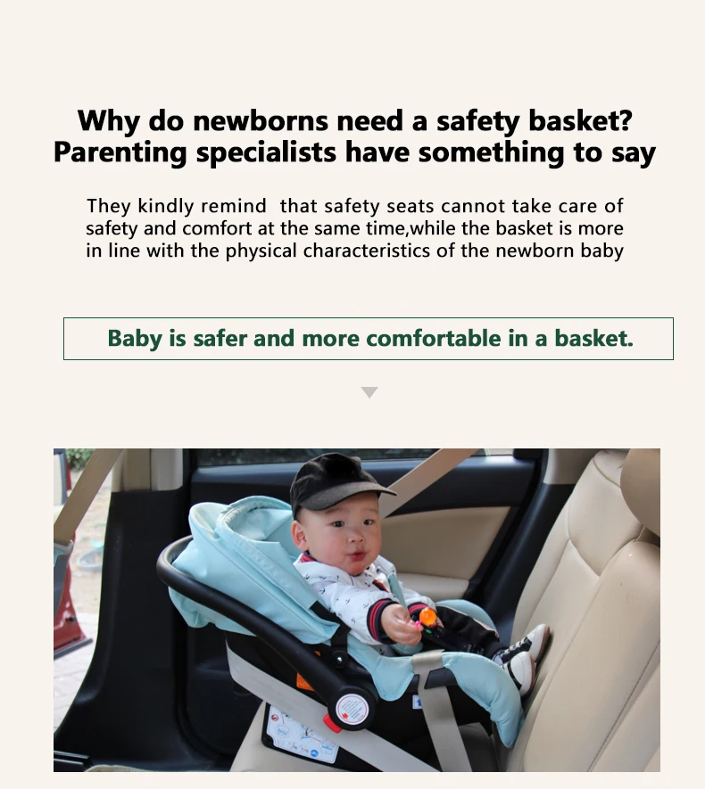 High Landscape Luxury Infant 3 in 1 stroller Baby Stroller Carriage Basket Four Wheels Stroller Baby Safe Seat