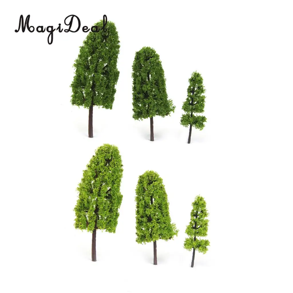 MagiDeal 20Pcs/Lot 1/200 Scale Pagoda Trees Model Train Railroad Railway Street Scenery for House Garden Park Landscape Layout