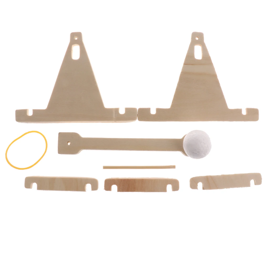 Kids Science Experiment Educational Toys Wooden Trebuchet Catapult Model Kit