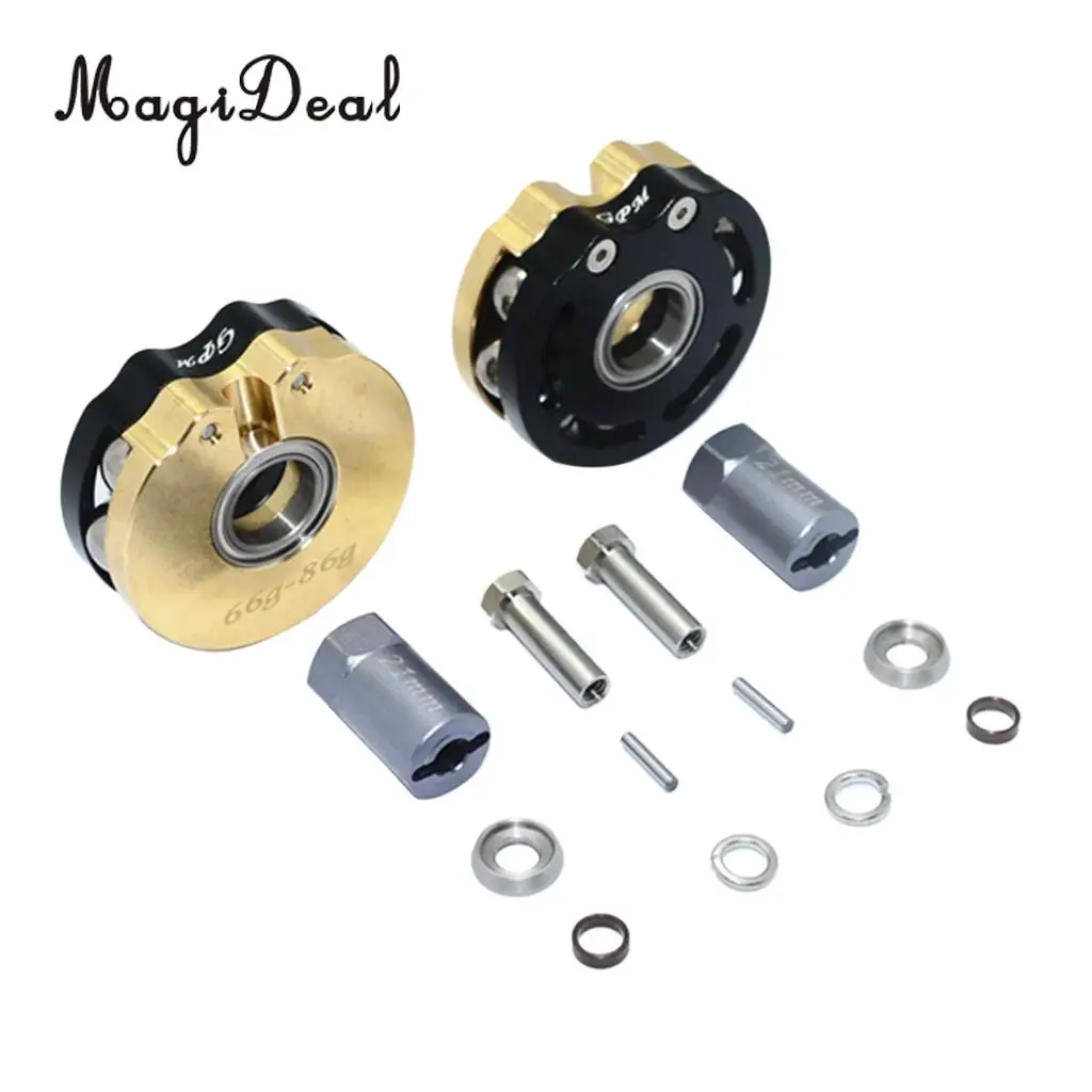 AXIAL SCX10 I SCX10 II Gmade SAWBACK 4LS KOMODO BRASS PENDULUM WHEEL KNUCKLE AXLE WEIGHT + 21MM HEX ADAPTER Black