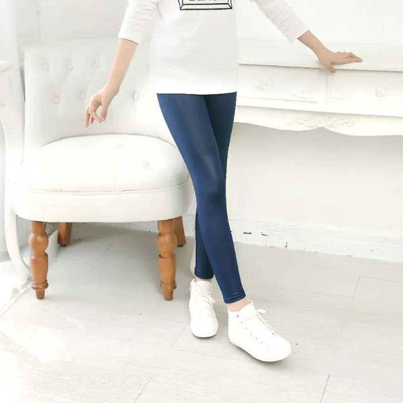 Pantalones de primavera para niños y niñas, mallas finas de piel sintética a la moda para niñas, pantalones ajustados para niños, novedad de 2024 - imagen 4