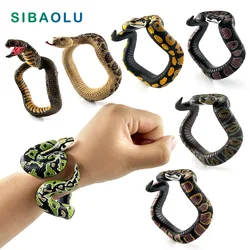 Pulsera de serpiente de simulación de Halloween para niños, estatuilla de modelo Animal, decoración del hogar, accesorios de decoración de jardín de hadas en miniatura