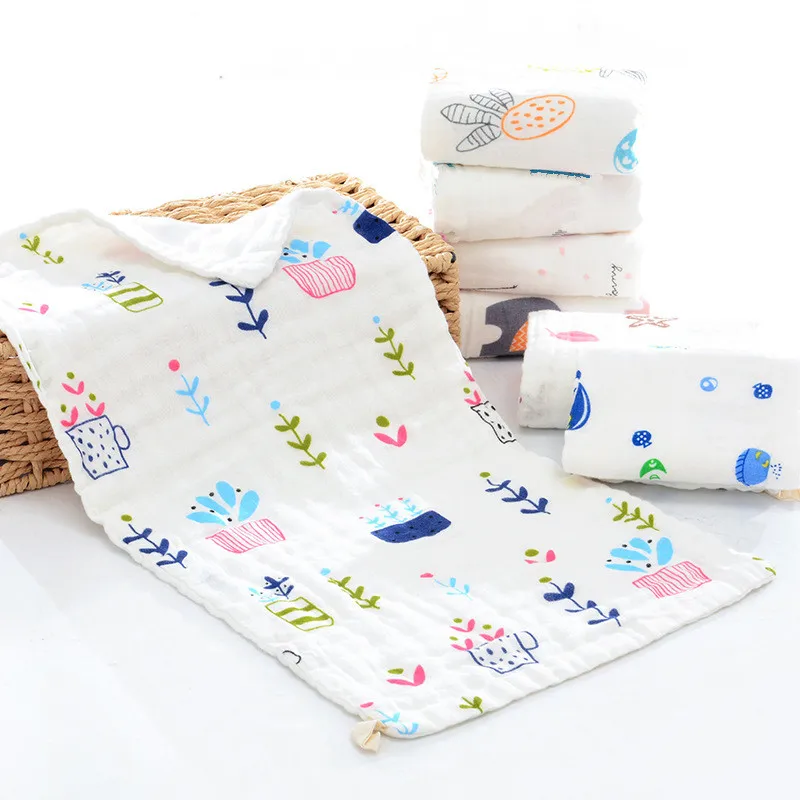 10 Uds. 6 capas de alta densidad 100% algodón Clase A paño de gasa de muselina pañuelo para bebé toalla facial toalla de Saliva para bebé 25x50cm - imagen 3