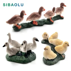 Simulación de granja de pollo, pato, Ganso, modelo de Animal bonsái, estatuilla de decoración del hogar, accesorios de decoración de jardín de hadas en miniatura modernos