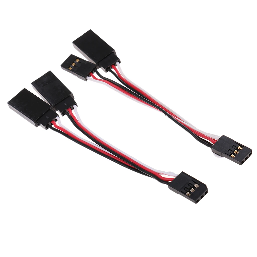 2pcs Servo Y Harness Leads Splitter Cable for JR/Spektrum/Hitec/Futaba Connector RC Models Airplane, 10cm