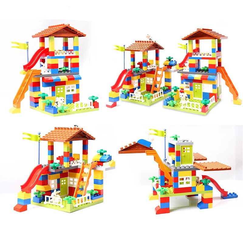 Bloques de construcción clásicos de gran tamaño para niños, montaje de partículas grandes, Castillo de plástico, juguetes de ladrillos DIY - imagen 4