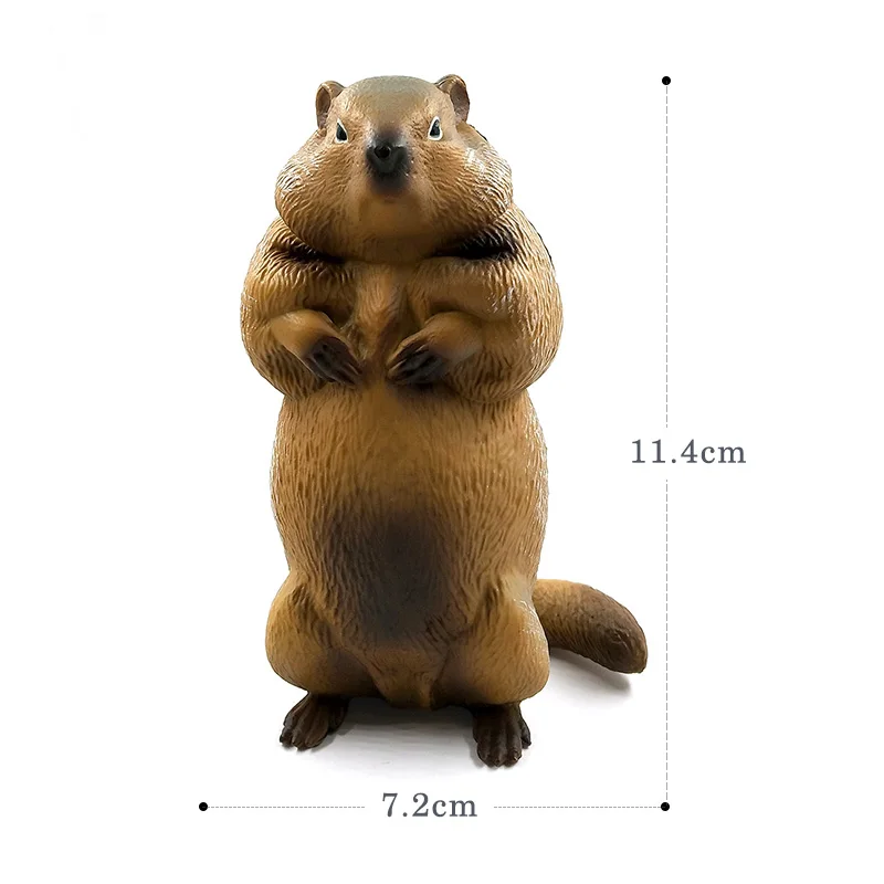 Figurita de marmota de simulación, modelo Animal, decoración del hogar, accesorios de decoración de jardín de hadas en miniatura - imagen 4