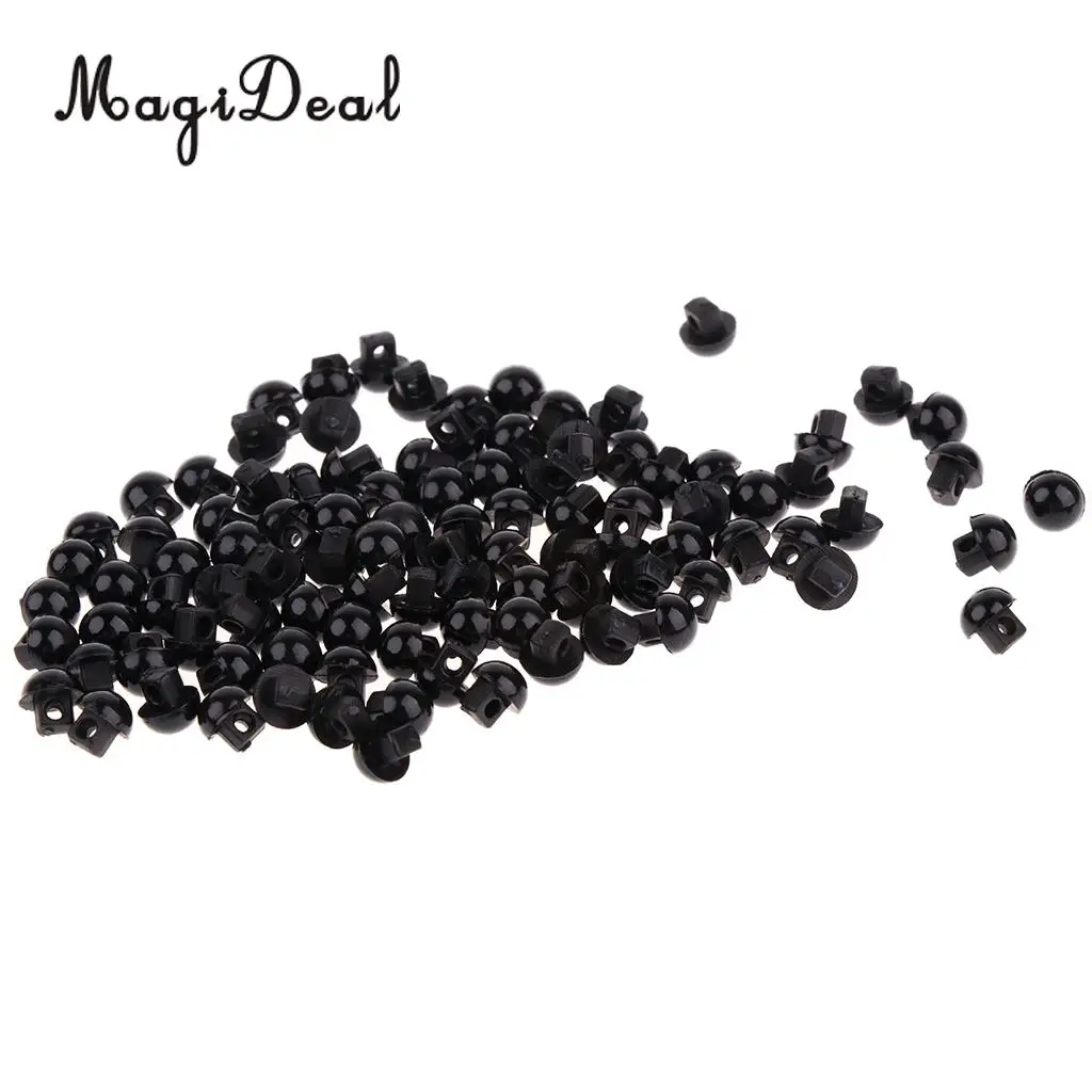 MagiDeal 100Pcs Black Mushroom Sewing Buttons for Clothes Doll Plush Animal Eyes Nose Making Decoration Kids Craft Toy 6mm