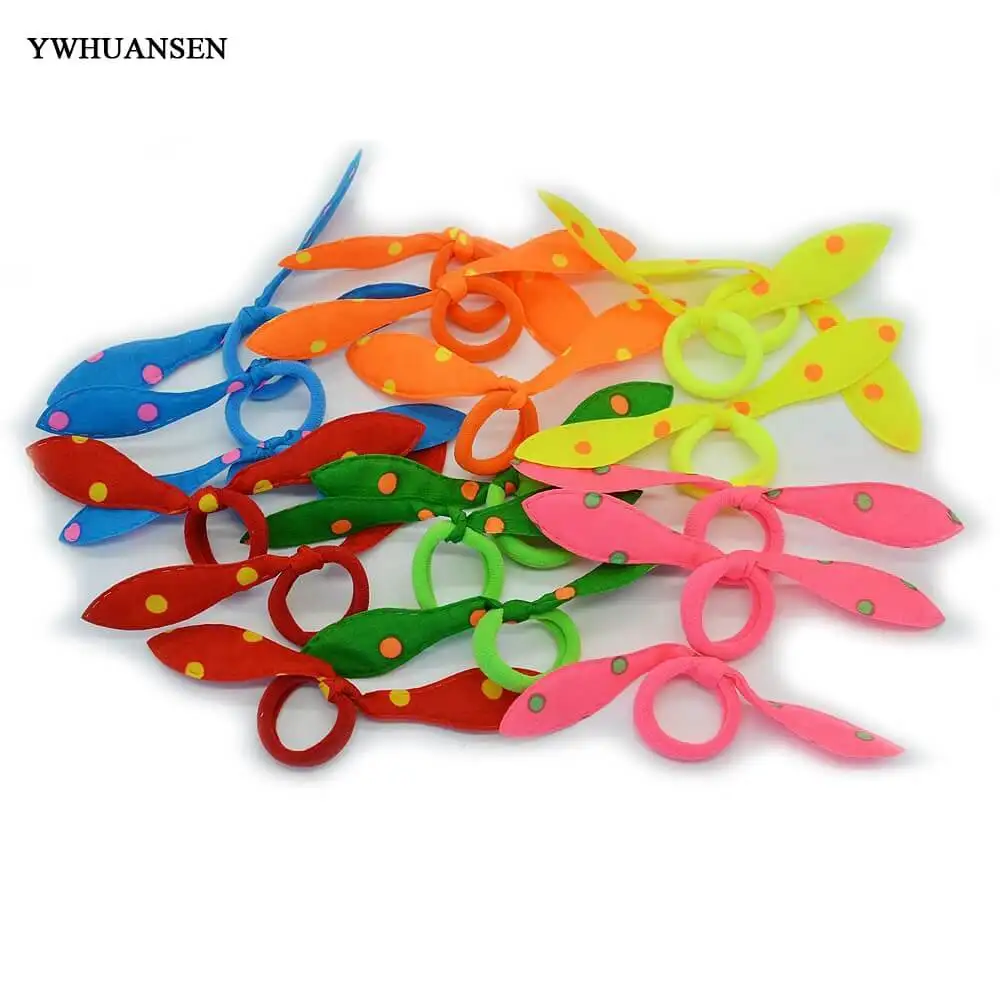 YWHUANSEN Scrunchy oreja de conejo bebé – banda elástica cabello - imagen 5