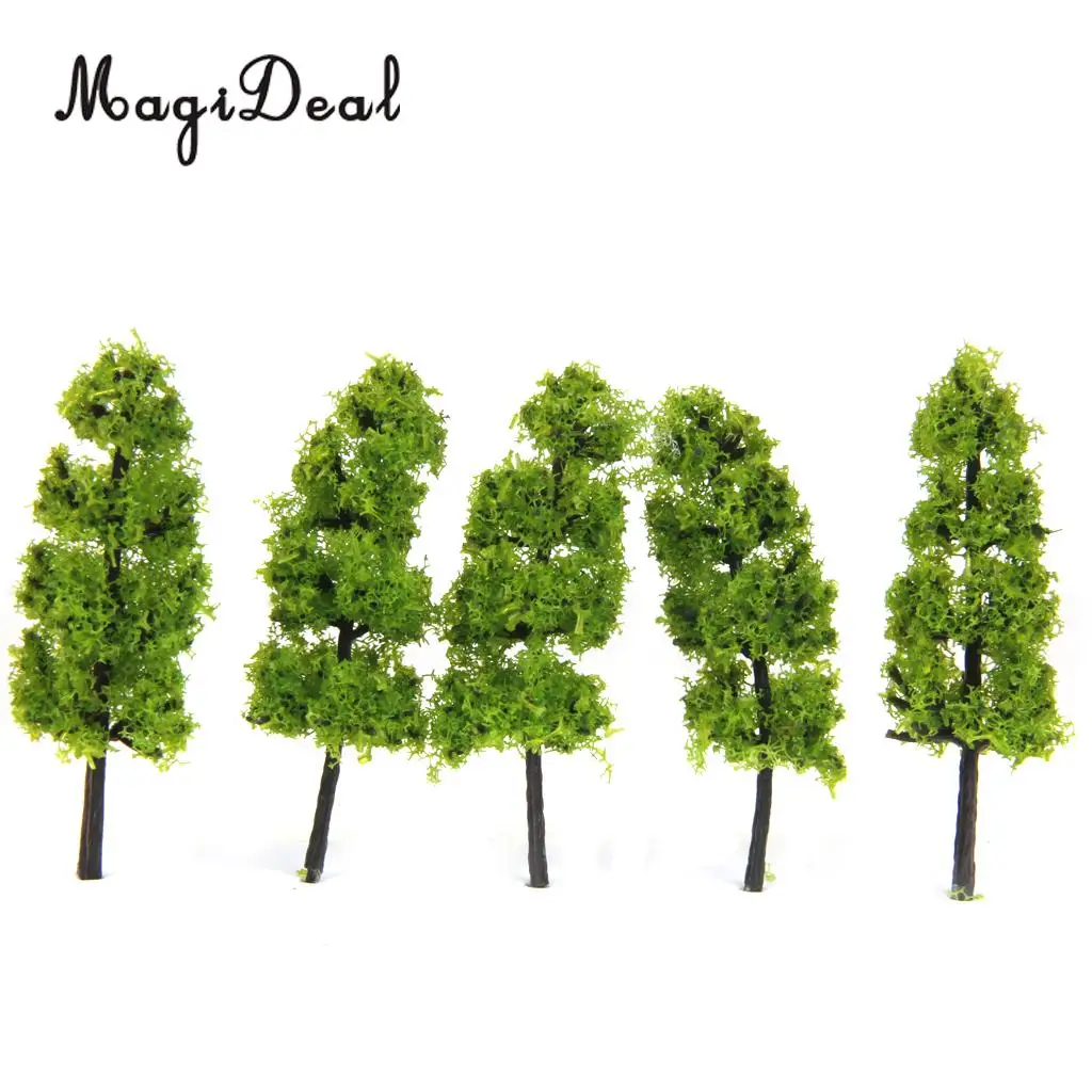 MagiDeal 20Pcs/Lot 1/200 Scale Pagoda Trees Model Train Railroad Railway Street Scenery for House Garden Park Landscape Layout