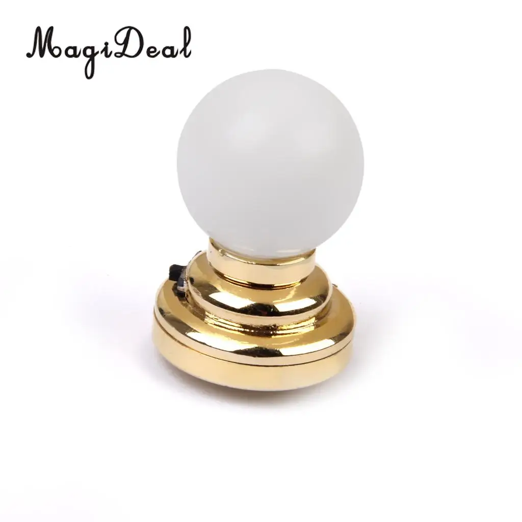 MagiDeal 1/12 Dollhouse Miniature Ball Shape Table Lamp LED Light for Livingroom Bedroom Bathroom Kitchen Kids Pretend Play Toy