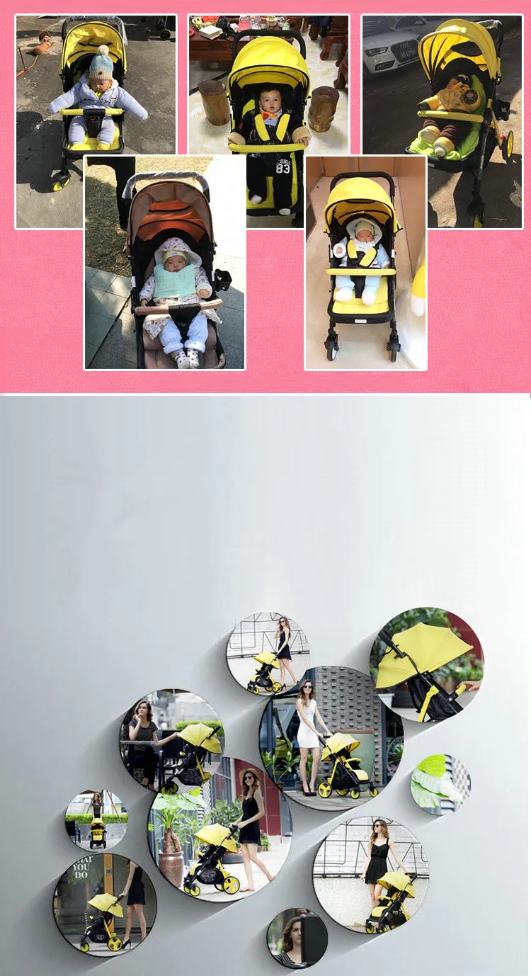 Un collage de fotos de bebés con paraguas amarillas