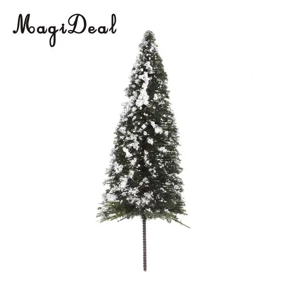 MagiDeal 10Pcs 1/150 White Dark Green Scenery Landscape Model Cedar Trees for Train Track Building Model Layout Prop 8cm