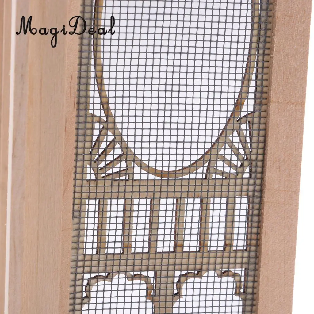 MagiDeal 1/12 Scale Dollhouse Miniature Wood External Hollow Screen Door Unpainted Furniture for Dolls House Furniture Accessory