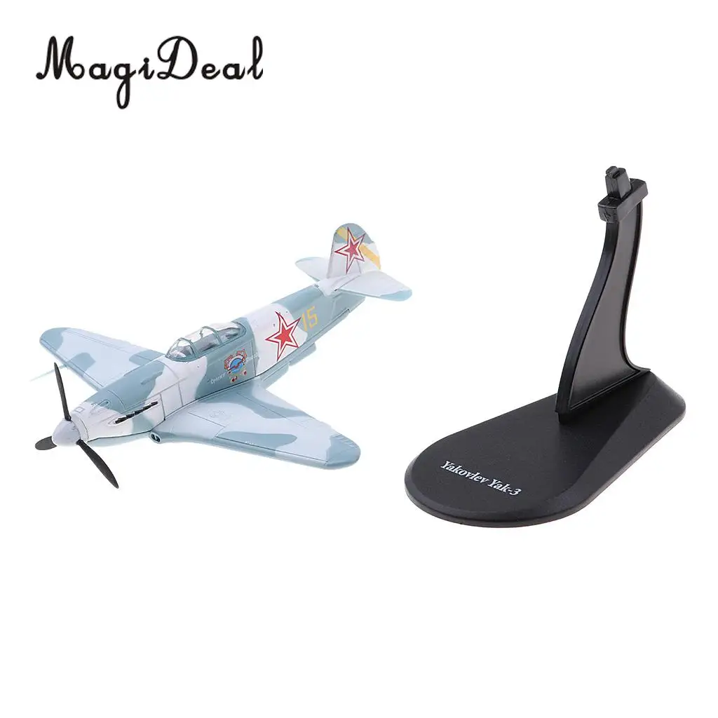 Models 1/72 Yakovlev Yak-3 Soviet Fighter Diecast Model Aircrafts Plane Toy with Stand Gift