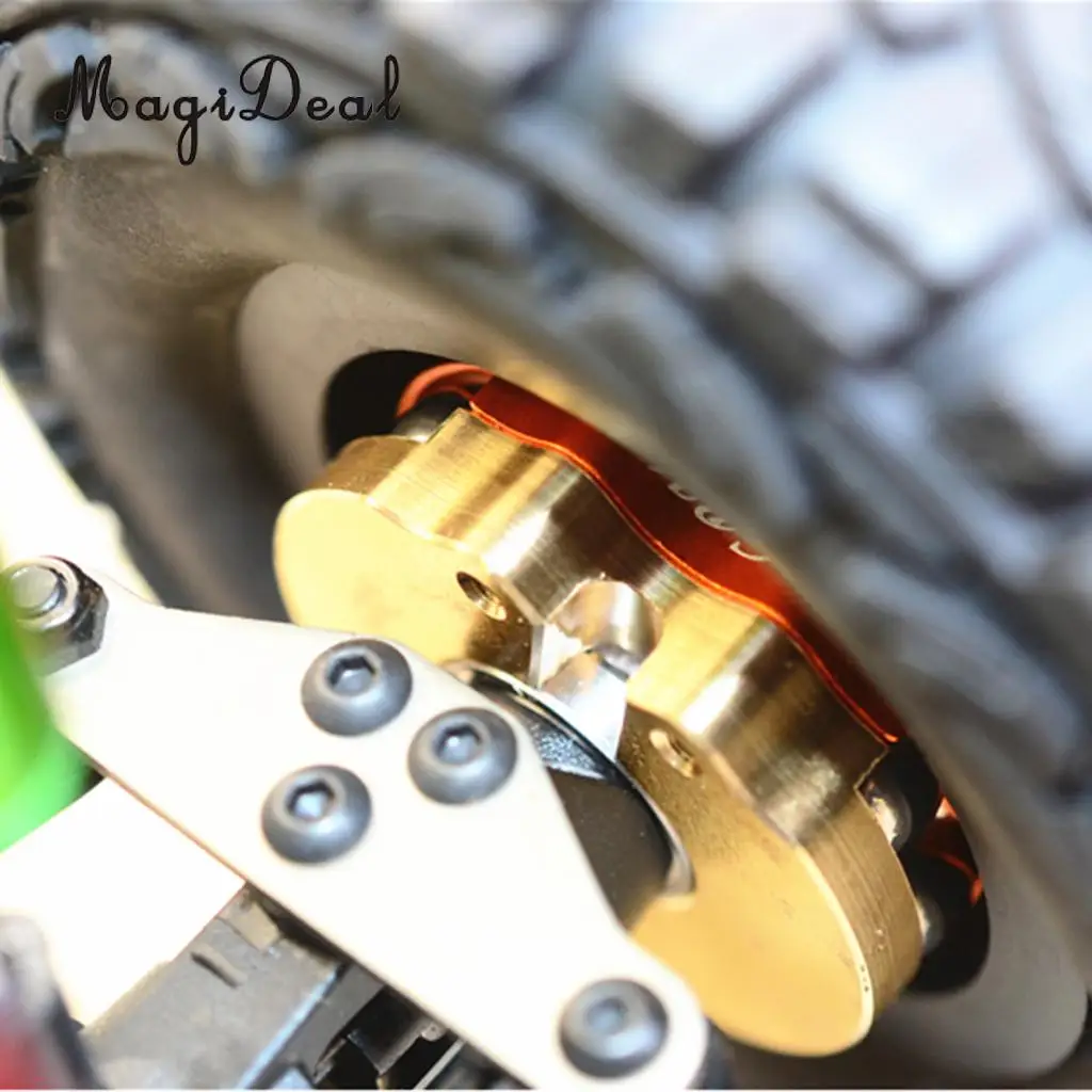 AXIAL SCX10 I SCX10 II Gmade SAWBACK 4LS KOMODO BRASS PENDULUM WHEEL KNUCKLE AXLE WEIGHT + 21MM HEX ADAPTER Black