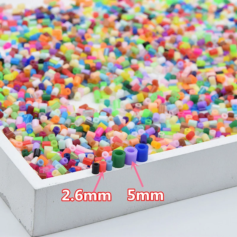 72 colores 39000 Uds Kit Perler 5mm/2,6mm cuentas Hama rompecabezas 3D DIY niños creativo artesanía hecha a mano juguete para regalo - imagen 3