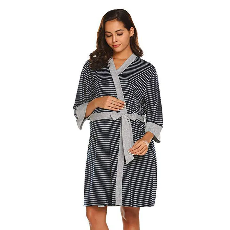 Bata de lactancia para embarazo, maternidad, Hospital, camisón, pijamas de lactancia, vestido de lactancia, ropa de dormir elegante para embarazadas - imagen 3