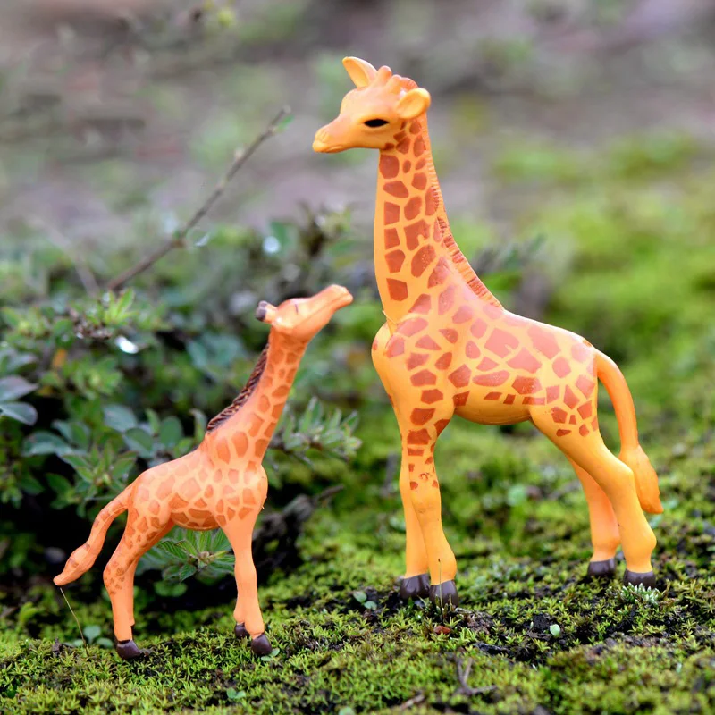 Figuras de jirafa para jardín, figuritas en miniatura de animales de bosque encantador, herramientas de cultivo de maceta, decoraciones decorativas de jardín, miniaturas