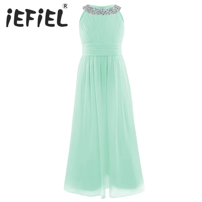 Vestido de fiesta Formal con flores bordadas para niñas de 4 a 14 años, vestido de fiesta de graduación, princesa, dama de honor, boda, vestido tutú de primera comunión para niños