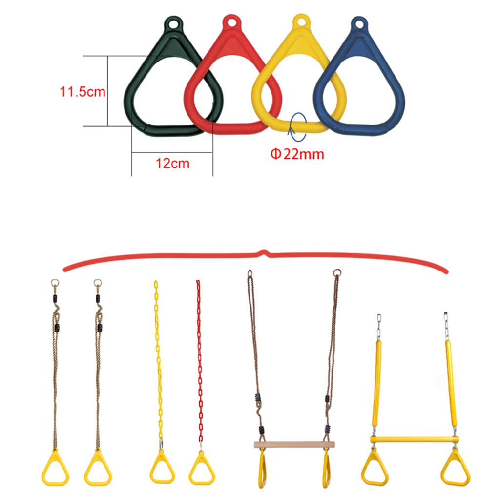 3pcs Swing Bar Rings Set - Backyard Outdoor Gymnastic Ring, Monkey Ring, Climbing Ring and Obstacle Ring