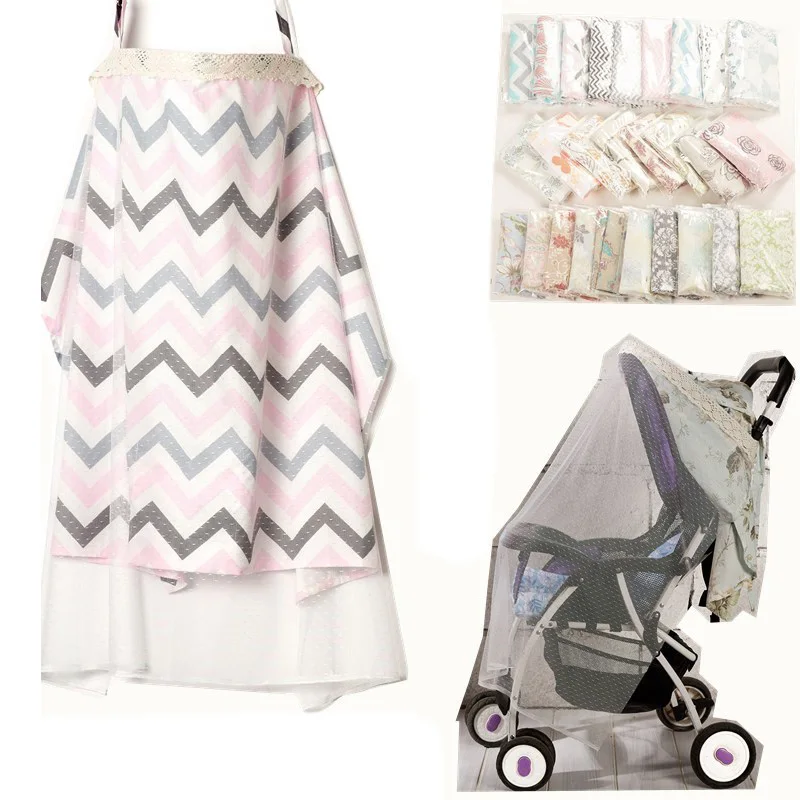 Mosquitera para cochecito de bebé, cubierta de lactancia multifuncional, capa de enfermera para bebé recién nacido, paño de lactancia de 2 capas - imagen 2