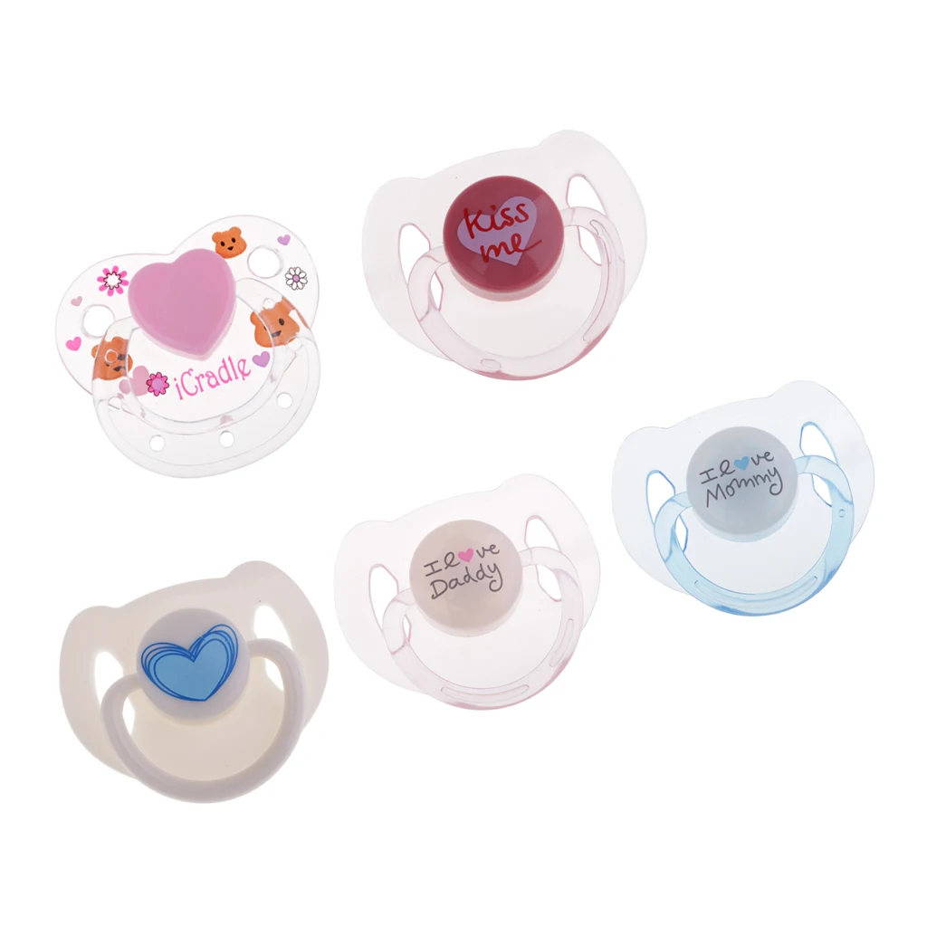Cute Dummy Cartoon Magnetic Pacifier for Reborn Baby Supplies Pink & Clear