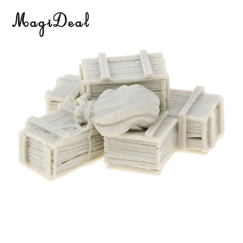 1/35 Resin Soldier Model Scene Accessories Set Sandbags Wall Ammunition Boxes & Bags Full Set Unpainted Kit