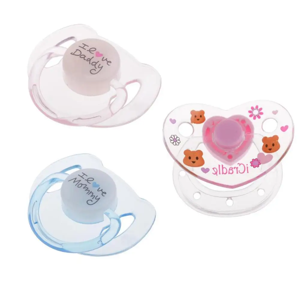 Lovely Cartoon Pacifier & Magnet Set Baby Doll Supplies For Reborn Newborn Doll 3 Pieces Mixed Style