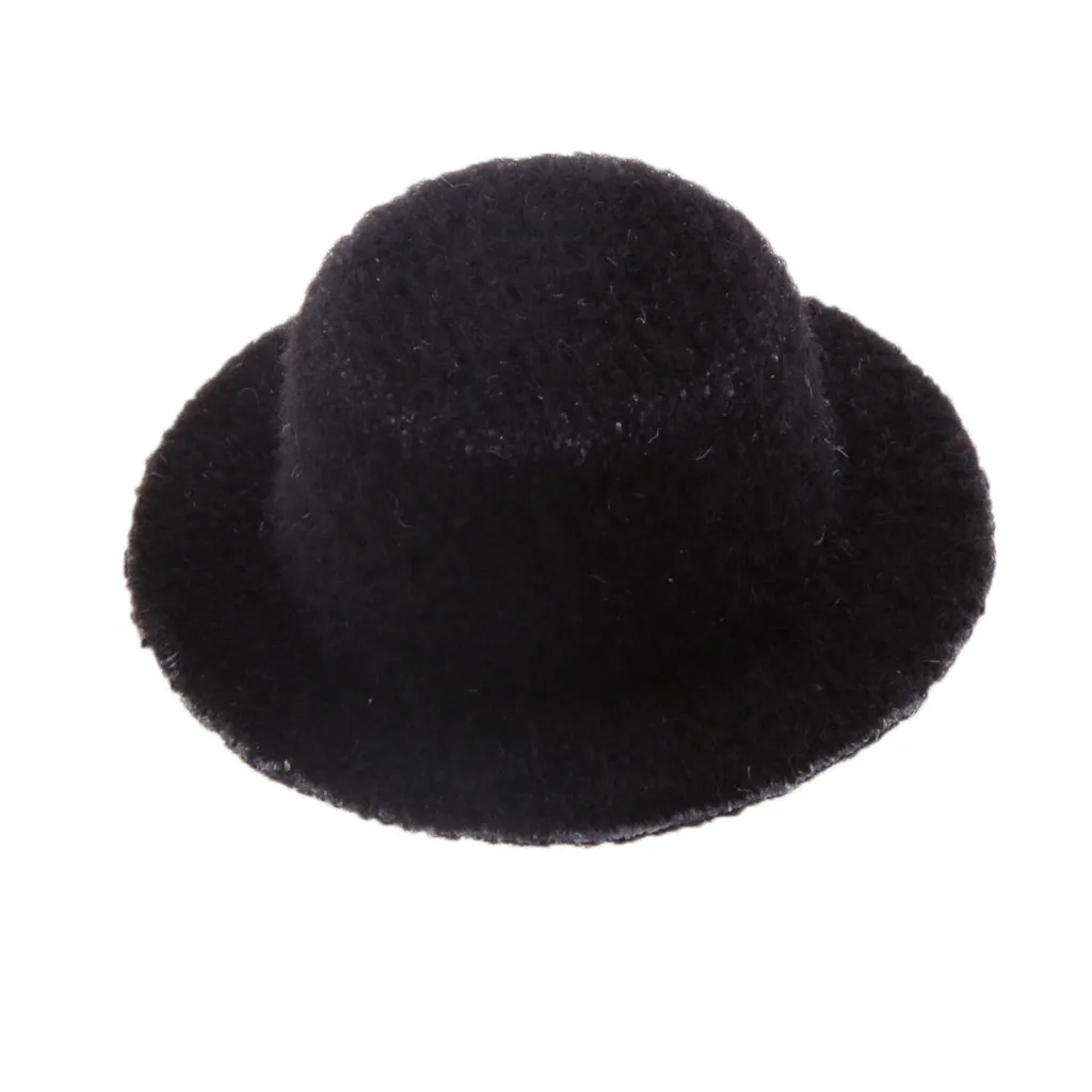 1:12 Scale Doll House Miniature Black Bowler Hat Cap Home Wall Accessories