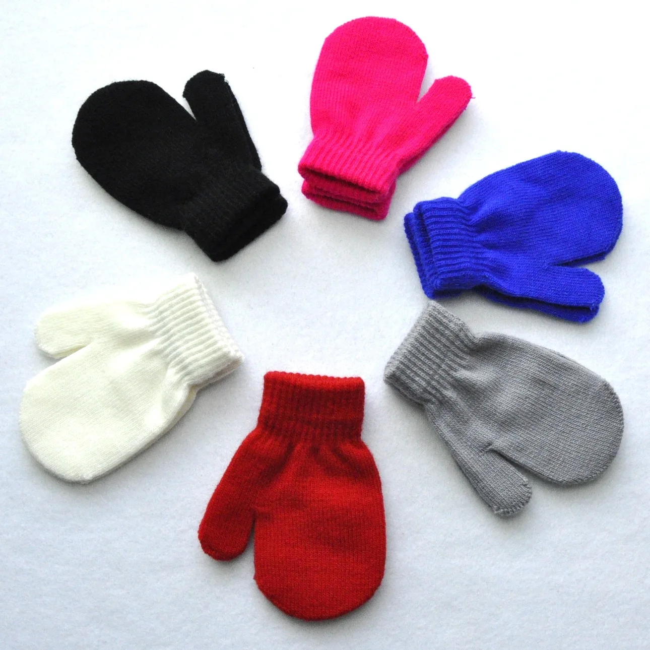 Guantes de punto para niños y niñas, manoplas de dedo completo, cuerda cálida, invierno, 1 a 4 años, TS168 - imagen 2