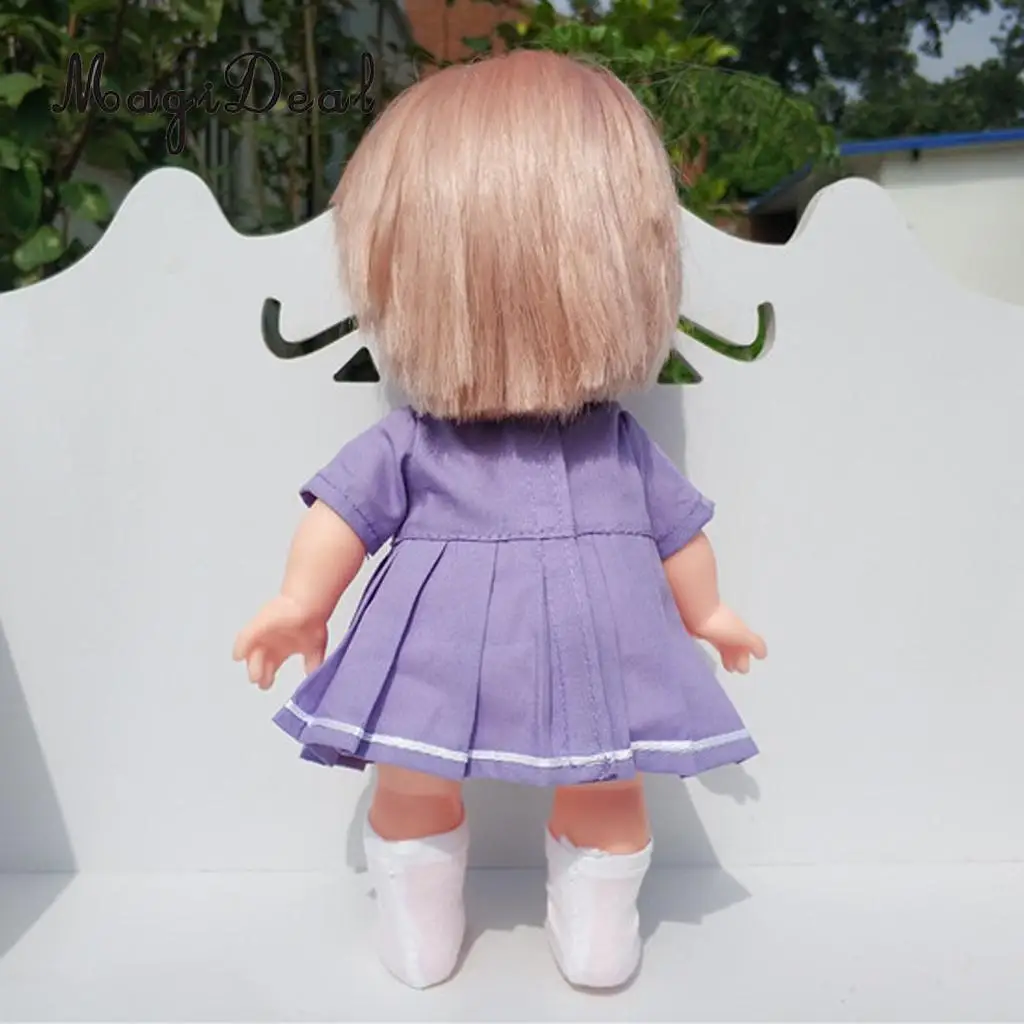 School Style Pleated Dress Socks Suit for Mellchan 9-11inch Reborn Girl Baby Dolls Clothes Accessories
