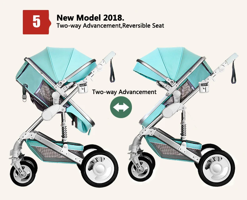 High Landscape Luxury Infant 3 in 1 stroller Baby Stroller Carriage Basket Four Wheels Stroller Baby Safe Seat