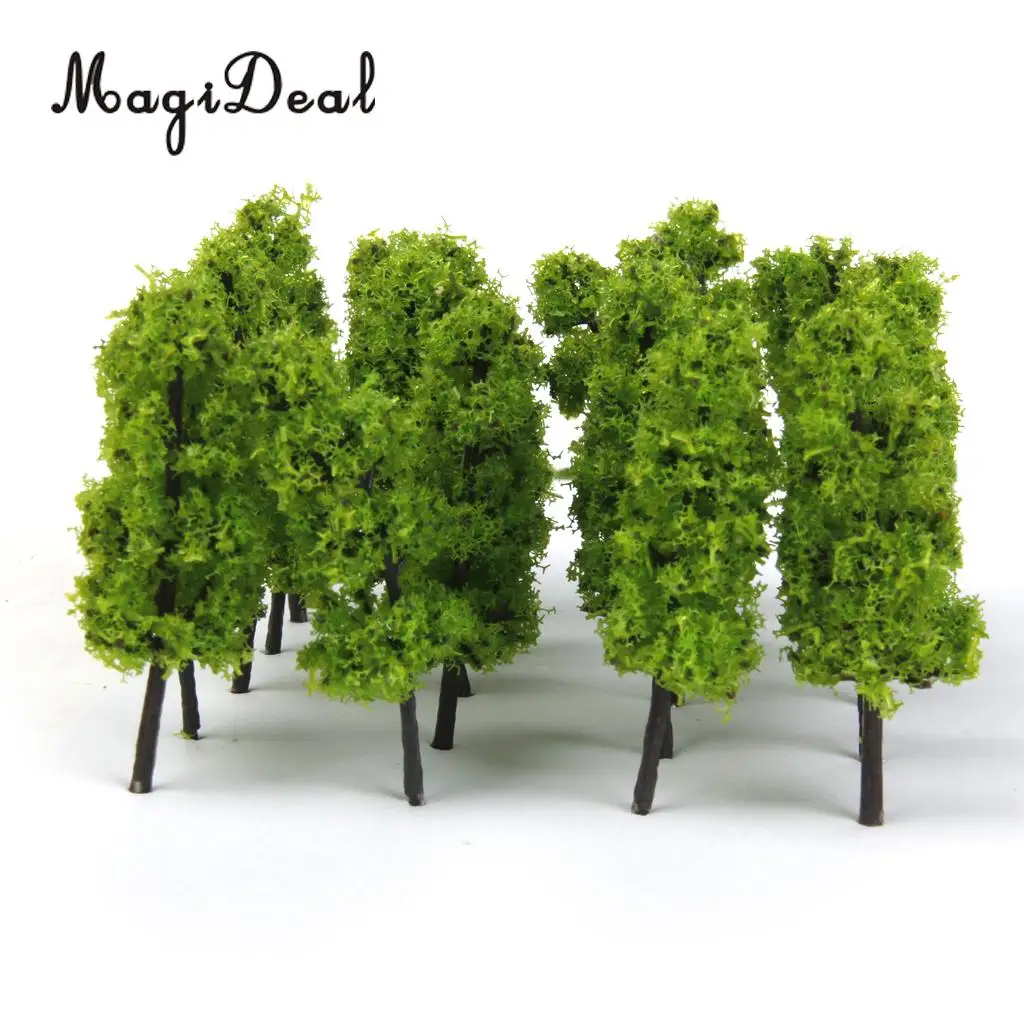 MagiDeal 20Pcs/Lot 1/200 Scale Pagoda Trees Model Train Railroad Railway Street Scenery for House Garden Park Landscape Layout