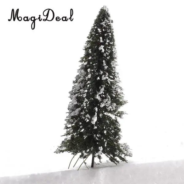 MagiDeal 10Pcs 1/150 White Dark Green Scenery Landscape Model Cedar Trees for Train Track Building Model Layout Prop 8cm