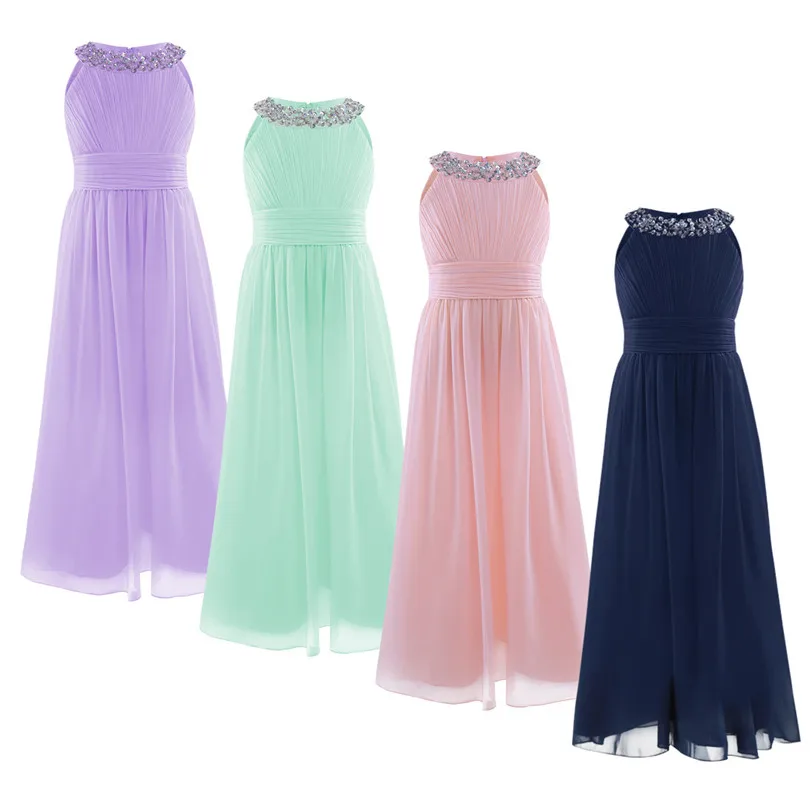 Vestido de fiesta Formal con flores bordadas para niñas de 4 a 14 años, vestido de fiesta de graduación, princesa, dama de honor, boda, vestido tutú de primera comunión para niños - imagen 2