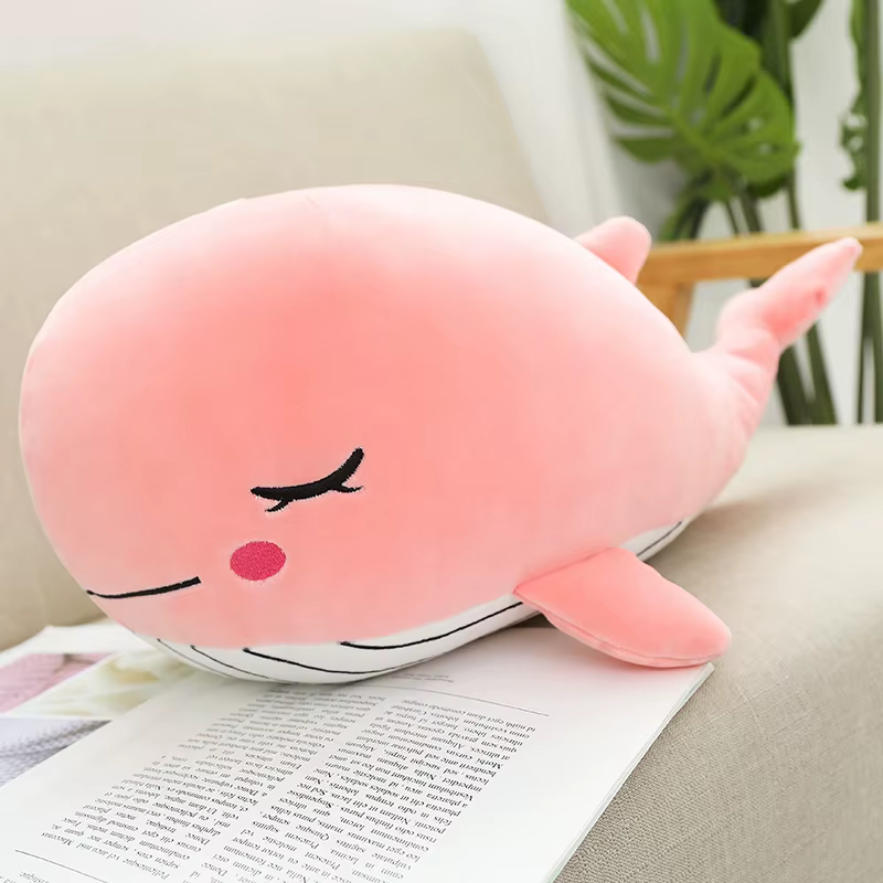 Peluche de ballena suave azul y rosa para bebé - imagen 4