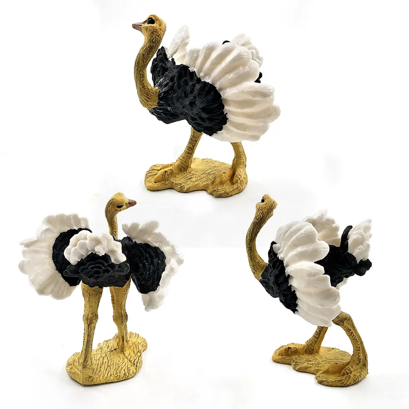 Simulación de pájaro de avestruz, modelo Animal, estatuilla para decoración del hogar, accesorios de decoración de jardín de hadas en miniatura, figura moderna, estatua, Juguetes - imagen 3