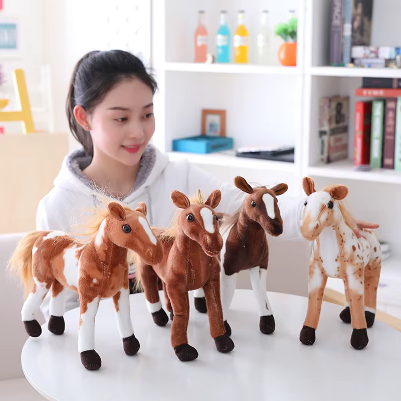 Juguete de peluche caballo realista – Regalo cumpleaños infantil - imagen 3